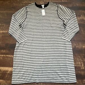 NWT J. Jill reversible gray black striped sweater dress plus size 3X
